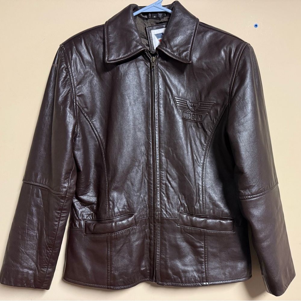 Top Gun  Brown Leather Women’s Jacket
Size Small
